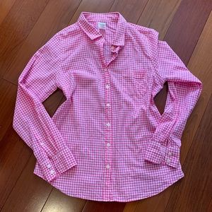 J. Crew Pink Gingham Top